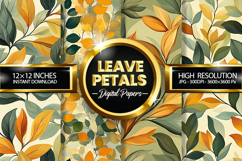 Leave Petals Digital Papers - 04 Variation Product Image 1
