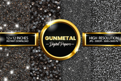 Gunmetal Glitter Digital Papers - 04 Variations Product Image 1
