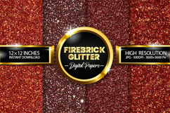 Firebrick Glitter Digital Papers - 04 Variations Product Image 1