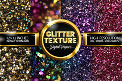 Glitter Texture Digital Papers - 04 Variations Product Image 1