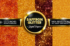 Saffron Glitter Digital Papers - 04 Variations Product Image 1