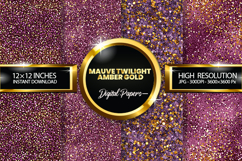 Mauve Amber Gold Glitter Digital Papers - 04 Varitions Product Image 1