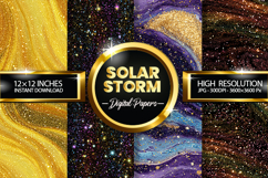 Solar Storm Glitter Digital Papers - 04 Variations Product Image 1
