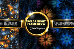Polar Night Flame Glow Glitter Digital Papers - 04 Varitions Product Image 1