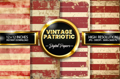 Vintage Patriotic Wood Digital Papers - Patriotic Texture Product Image 1