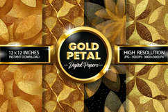 Seamless Gold Petal Glitter Digital Papers - 04 Variations Product Image 1