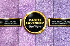 Pastel Lavender Glitter Digital Papers - 04 Variations Product Image 1