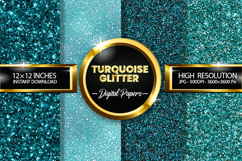 Turquoise Glitter Digital Papers - 04 Variat Product Image 1