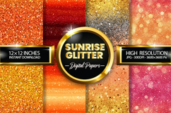Sunrise Glitter Digital Papers - 04 Variations Product Image 1
