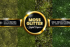 Moss Glitter Digital Papers - 04 Variations Product Image 1