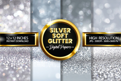 Silver Soft Glitter Glitter Digital Papers - 04 Variations Product Image 1