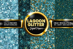Lagoon Glitter Digital Papers - 04 Variations Product Image 1