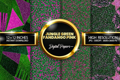 Jungle Green Fandango Pink Glitter Digital Papers Product Image 1
