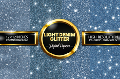 Light Denim Glitter Digital Papers - 04 Variations Product Image 1