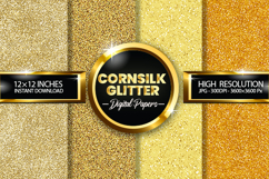 Cornsilk Glitter Digital Papers - 04 Variations Product Image 1