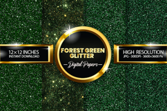 Forest Green Glitter Digital Papers - 04 Variations Product Image 1
