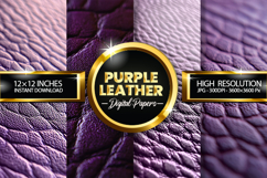 Purple Leather Digital Papers - 04 Variation Product Image 1