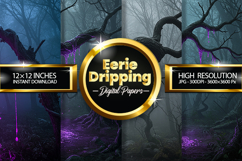 Eerie Dripping Digital Papers - 04 Variations Product Image 1