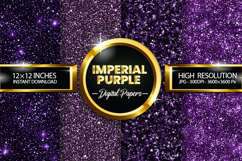 Imperial Purple Glitter Digital Papers - 04 Variations Product Image 1