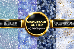 Moonstone Glitter Digital Papers - 04 Variations Product Image 1