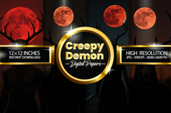 Creepy Demon Digital Papers - 04 Variations Product Image 1
