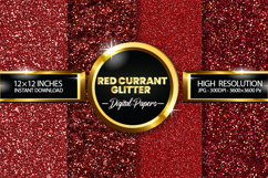 Red Currant Glitter Digital Papers - 04 Variations Product Image 1