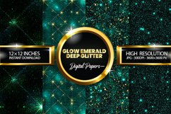 Glow Emerald Deep Glitter Digital Papers - 04 Variatio Product Image 1