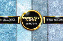 Frosty Sky Glitter Digital Papers - 04 Variations Product Image 1