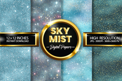 Sky Mist Glitter Digital Papers - 04 Variations Product Image 1