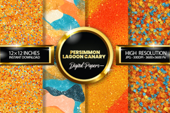 Persimmon Lagoon Canary Glitter Digital Papers - 04 Varition Product Image 1