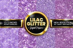 Lilac Glitter Digital Papers - 04 Variations Product Image 1