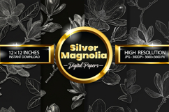 Silver Magnolia Digital Papers - 04 Variations Product Image 1