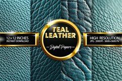 Teal Leather Digital Papers - 04 Variation Product Image 1