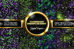 Fluorescent GreenPlum Night Digital Papers - 04 Varitions Product Image 1
