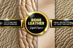 Beige Leather Digital Papers - 04 Variation Product Image 1