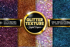 Glitter Texture Digital Papers - 04 Variations Product Image 1