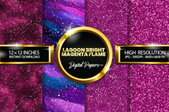 Lagoon Bright Magenta Glitter Digital Papers - 04 Varitions Product Image 1