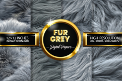 Fur Grey Digital Papers - 04 Variation Product Image 1