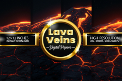 Lava Veins Digital Papers - 04 Variation Product Image 1