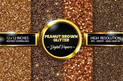 Peanut Brown Glitter Digital Papers - 04 Variations Product Image 1