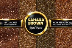 Sahara Brown Glitter Digital Papers - 04 Variations Product Image 1