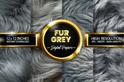 Fur Grey Digital Papers - 04 Variation Product Image 1