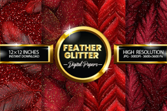 Feather Glitter Digital Papers - 04 Variations Product Image 1