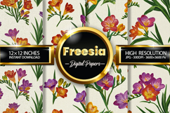 Freesia Digital Papers - 04 Variations Product Image 1