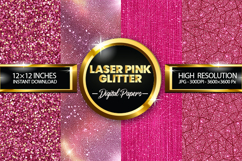 Laser Pink Glitter Digital Papers - 04 Variations Product Image 1