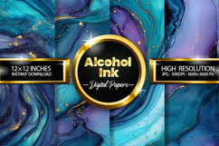 Alcohol Ink Digital Papers - 04 Variations Product Image 1