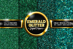 Emerald Glitter Digital Papers - 04 Variations Product Image 1