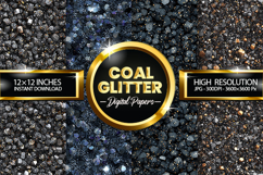 Coal Glitter Digital Papers - 04 Variations Product Image 1