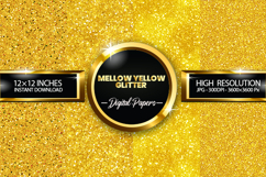 Mellow Yellow Glitter Digital Papers - 04 Variations Product Image 1