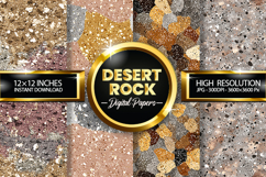 Desert Rock Glitter Digital Papers - 04 Variations Product Image 1